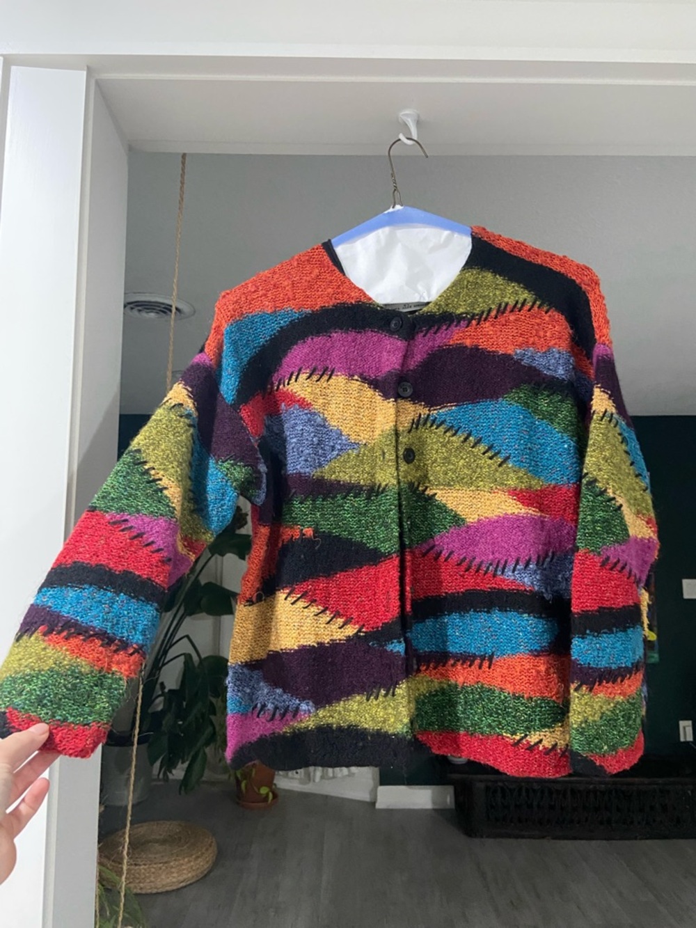 Multicolor Patchwork Knit cardigan